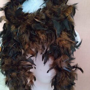 Brown & Black Real Feather Boa